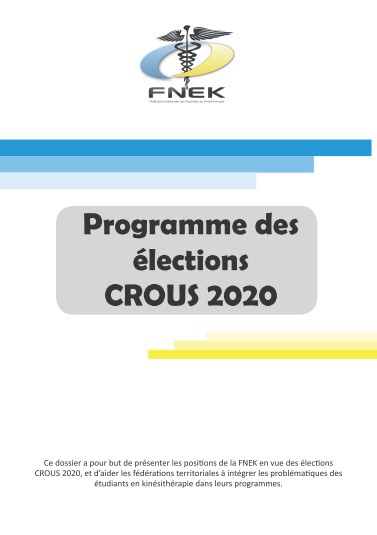 Programme des élections CROUS 2020